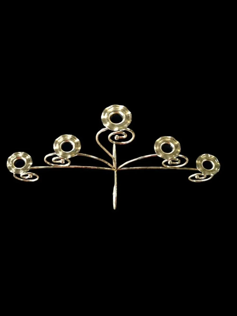 VTG Home Interiors Homco Gold Brass 5 Candle Votive Cup Candelabra Centerpiece
